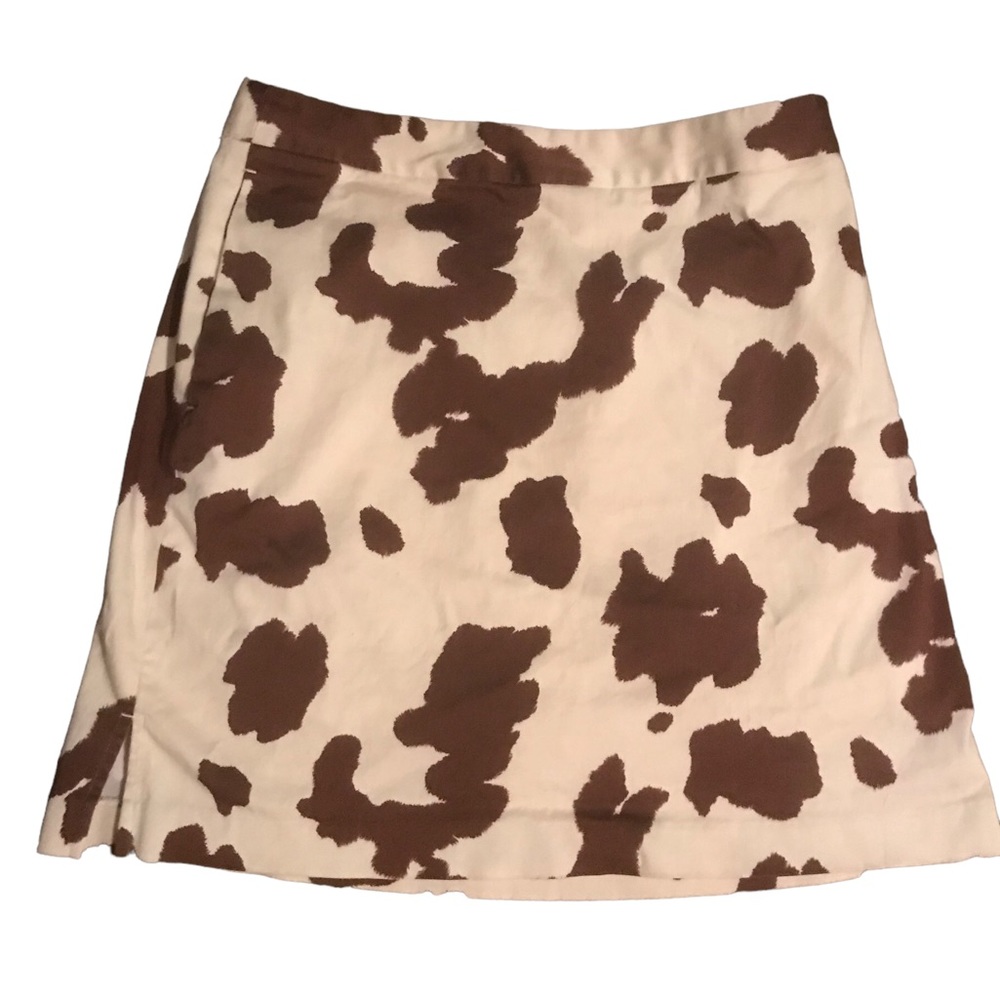 EP Pro Golf Skort Women’s Skirt Brown Cream Cow Animal Print RARE 6 Tennis Sport